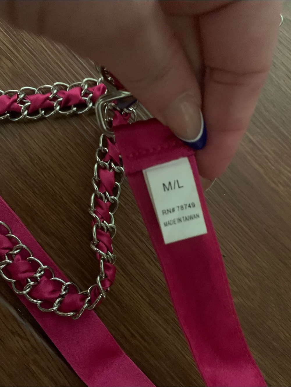 Fuchsia Chain-Link Ribbon Belt - Picture 5 of 5